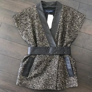 French Connection belted tweed vest